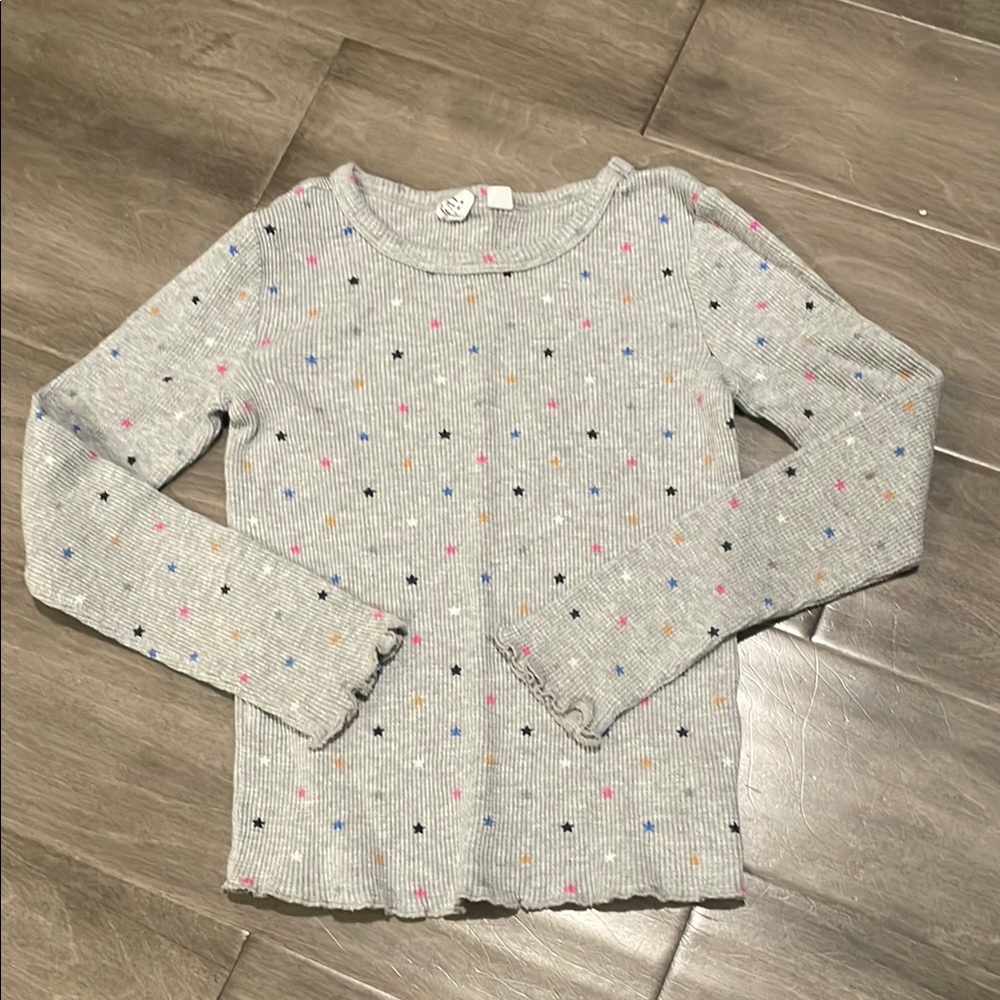 Gap Gray Star Patterned Long Sleeve Thermal Shirt